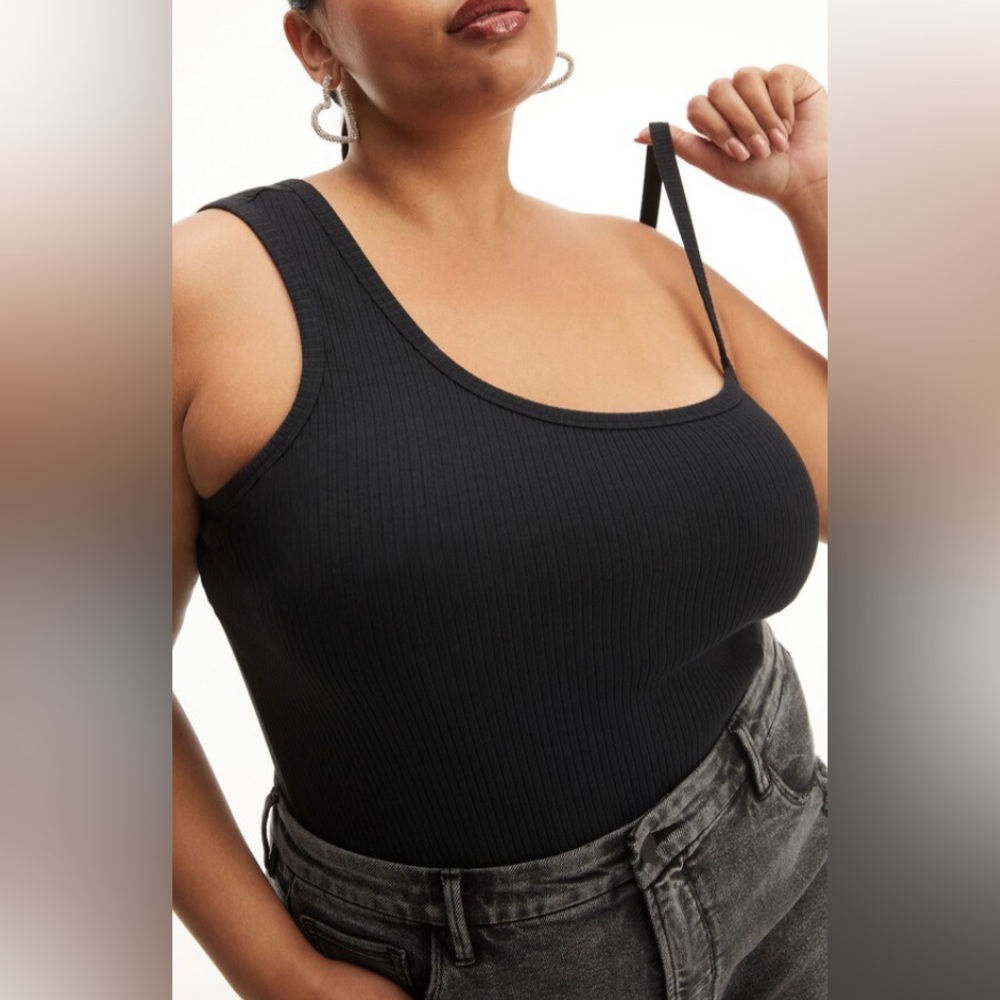 NWT Good American Asymmetrical Rib Tank